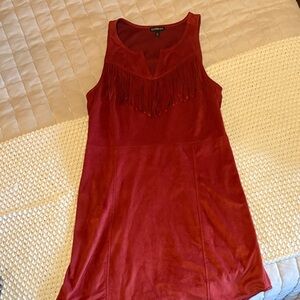 Express Burgundy Red Fringe Sleeveless Top